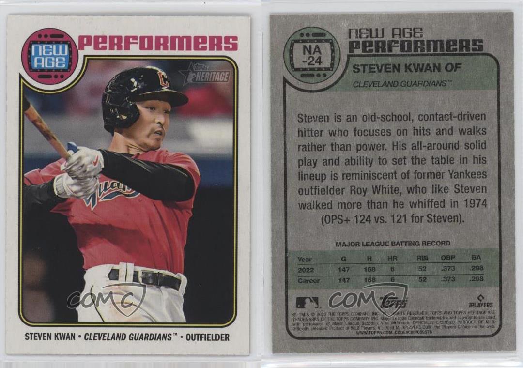 Steven Kwan 2023 Topps Heritage Rookie Cup New Age Performers