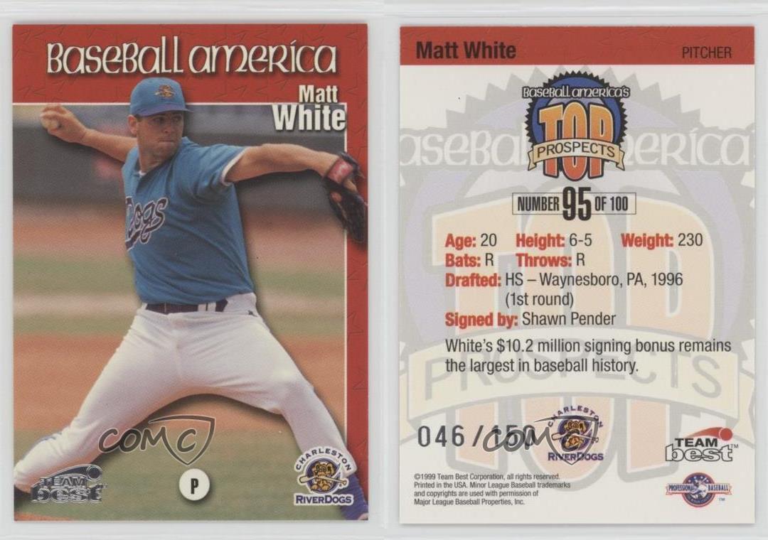 1999 Team Best Baseball America's Top Prospects Silver /150 Matt White #95