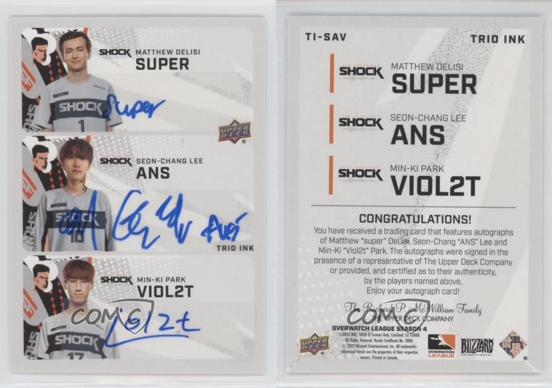 2023 Upper Deck Overwatch League Season 4 Trio Inks super ANS Viol2t Auto