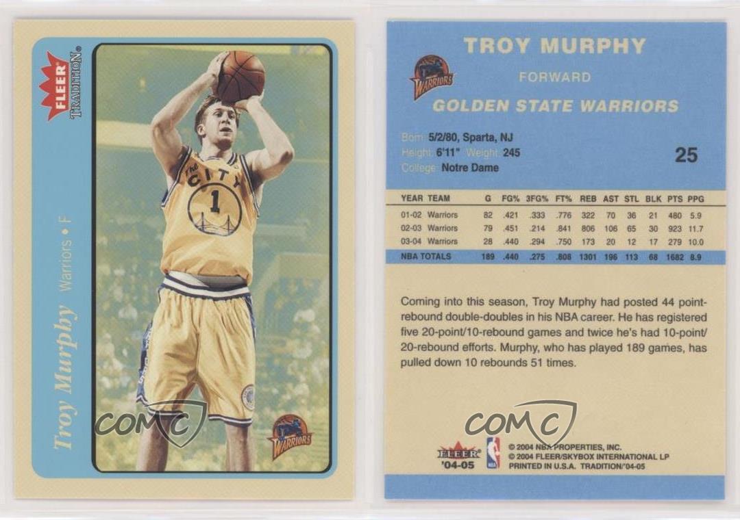 Troy Murphy autographed Basketball Card (Golden State Warriors) 2004 Fleer  Tradition #25