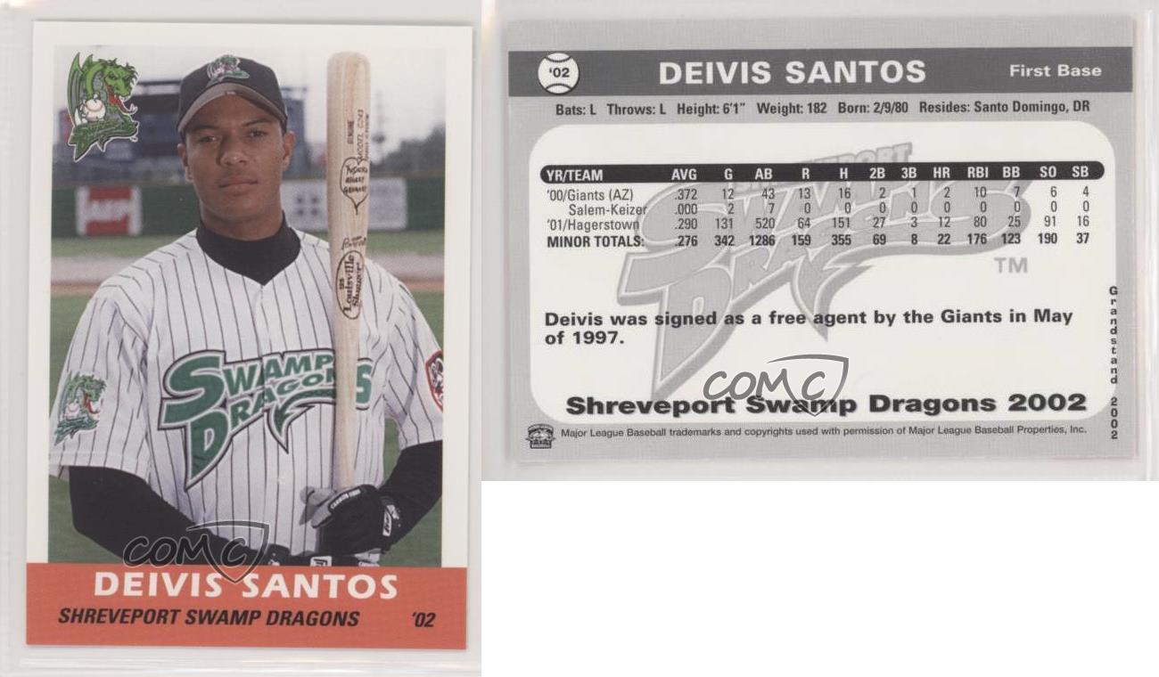 2002 Shreveport Swamp Dragons Grandstand #24 Deivis Santos Dominican  Republic DR