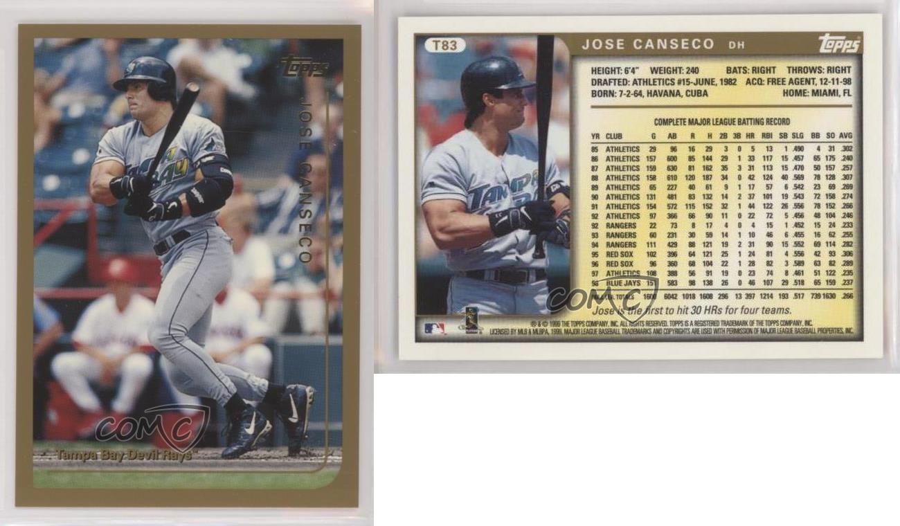 1999 TOPPS TRADED #T83 JOSE CANSECO LOW POP PSA 10 B3715728-407 - 4 Sharp  Corners