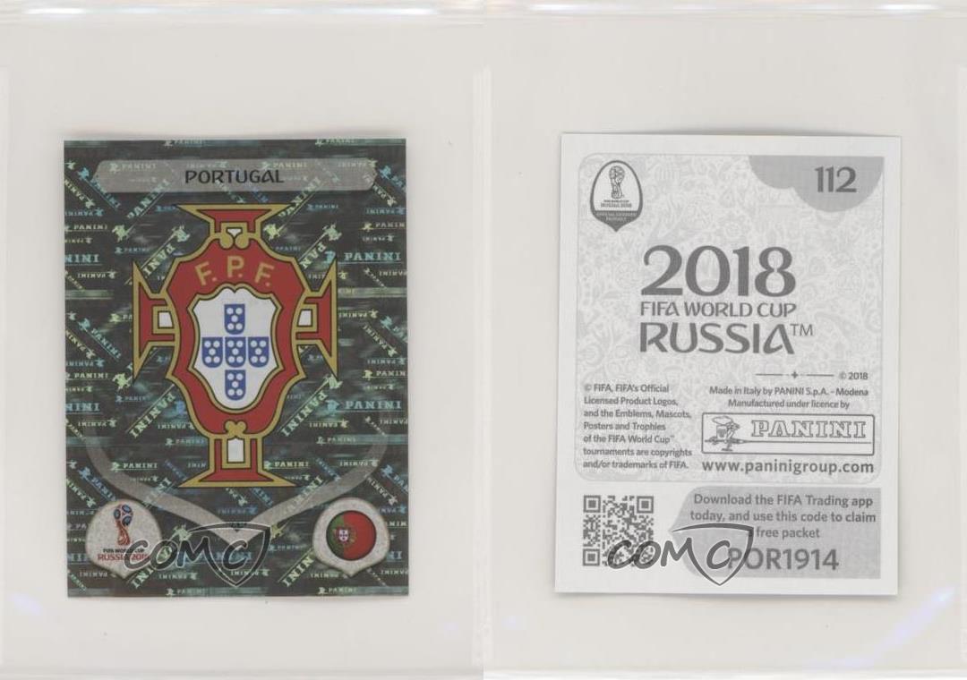 112 POR Portugal Wappen Logo Bild NEU Panini Sticker Fußball WM 2018 Russia Nr 