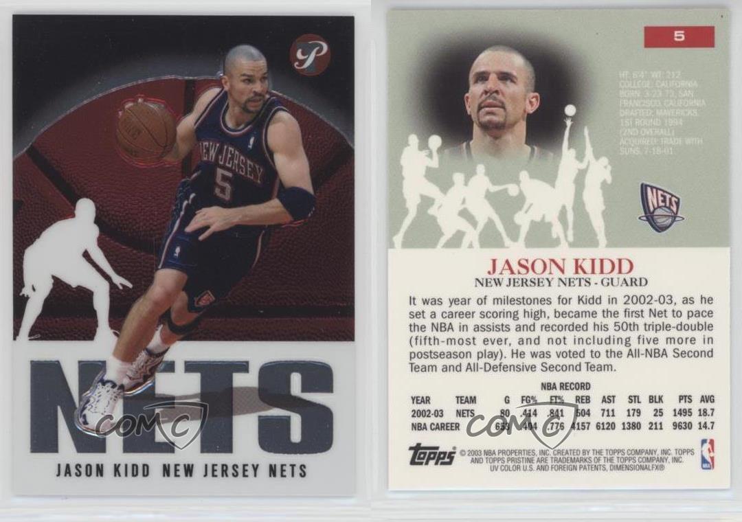 2003-04 Topps Pristine #5 Jason Kidd New Jersey Nets Basketball Card | eBay