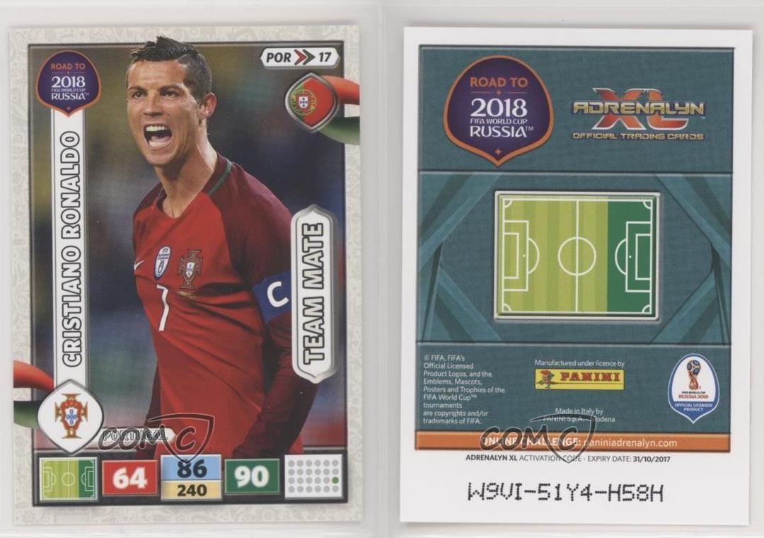 PANINI ADRENALYN XL ROAD TO 2018 FIFA WORLD CUP RUSSIA cristiano Ronaldo top Player Trading Card   Portogallo 