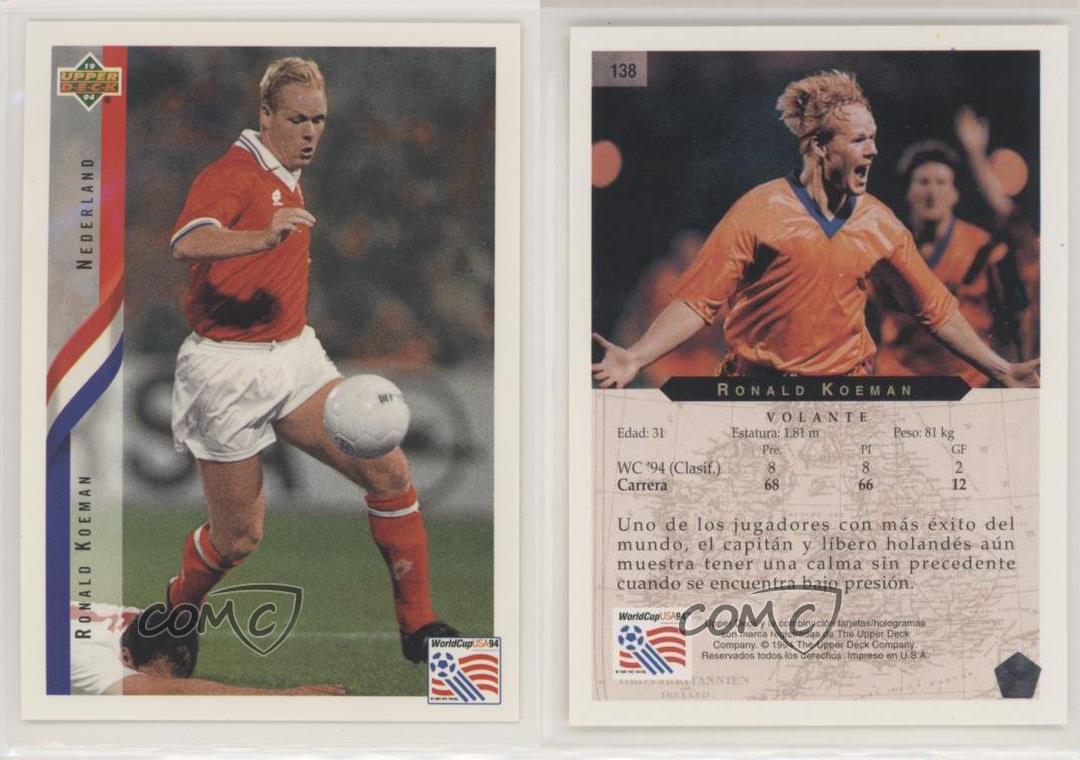 1994 Upper Deck World Cup English/Italian Ronald Koeman #138