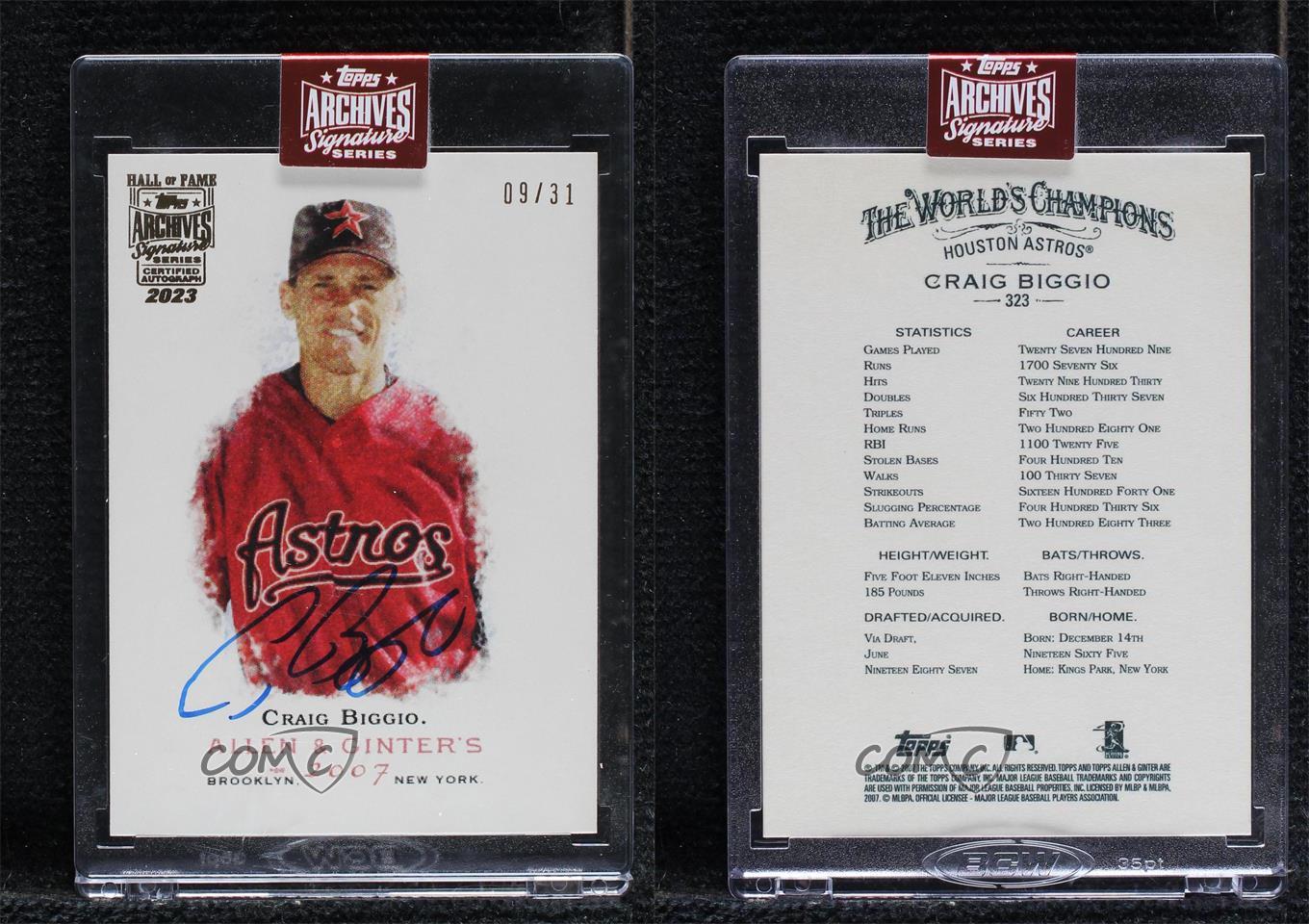 2023 Topps Archives Signature Series /31 Craig Biggio Buyback Auto HOF - Picture 3 of 3