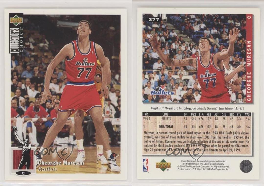 Details About 1994 95 Upper Deck Collector S Choice Gheorghe Muresan 277