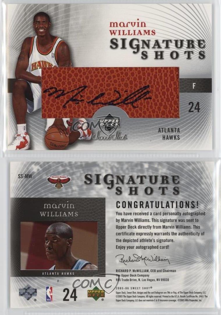 2005 Upper Deck Sweet Shot Signature Shots Marvin Williams #SS-MW Rookie Auto RC