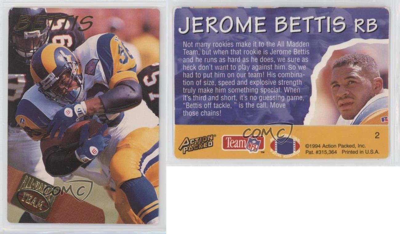 1994 Action Packed All-Madden Jerome Bettis #2G Los Angeles Rams