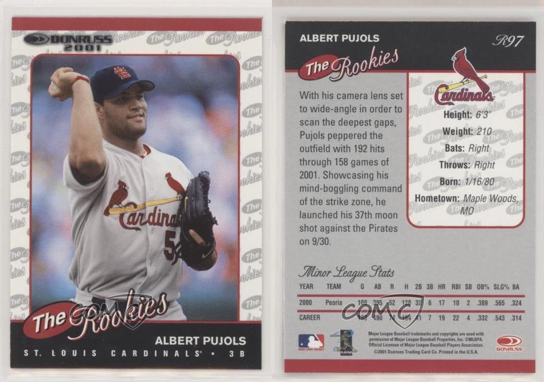 Albert Pujols St. Louis Cardinals 2001 Donruss The Rookies # R97