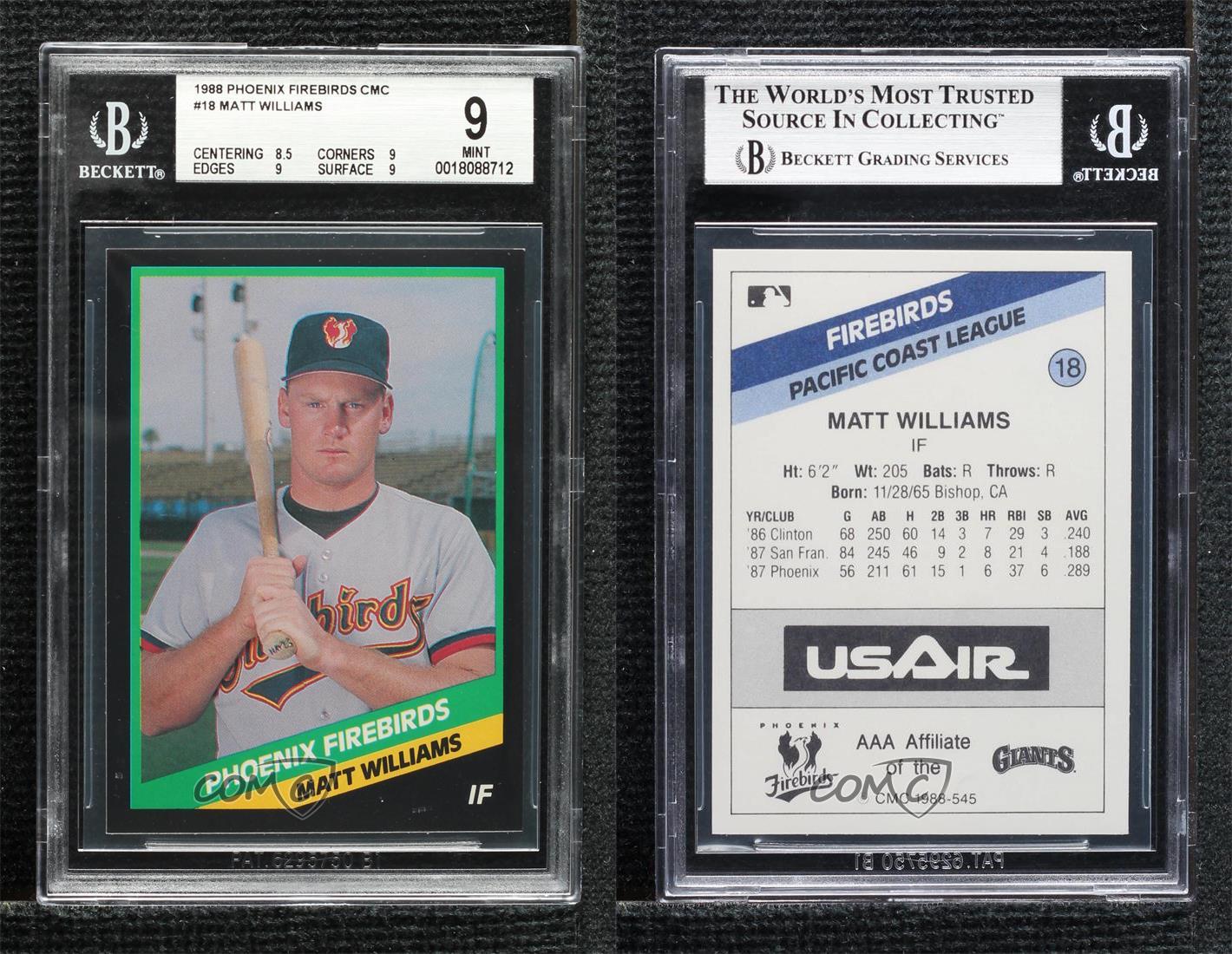 1988 CMC AAA Matt Williams #545 BGS 9 MINT Rookie RC