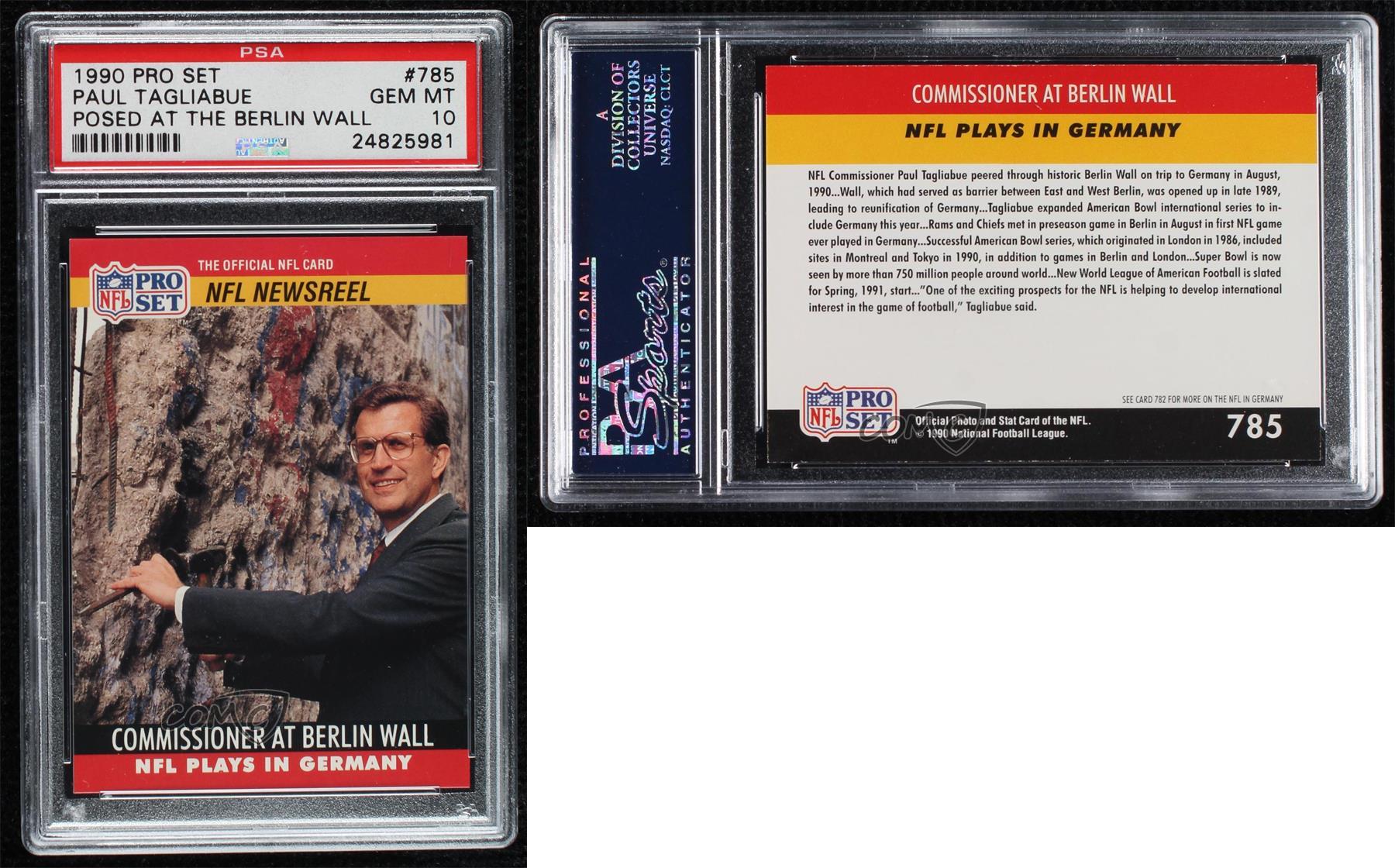 1990 Pro Set Paul Tagliabue #785 PSA 10 GEM MT Rookie RC magasin HOF