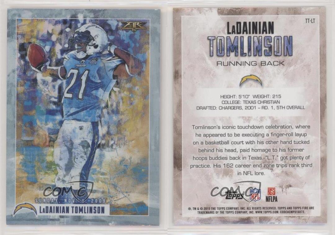 2015 Topps Fire Transcendent Touchdowns LaDainian Tomlinson #TT-LT HOF - Picture 3 of 4