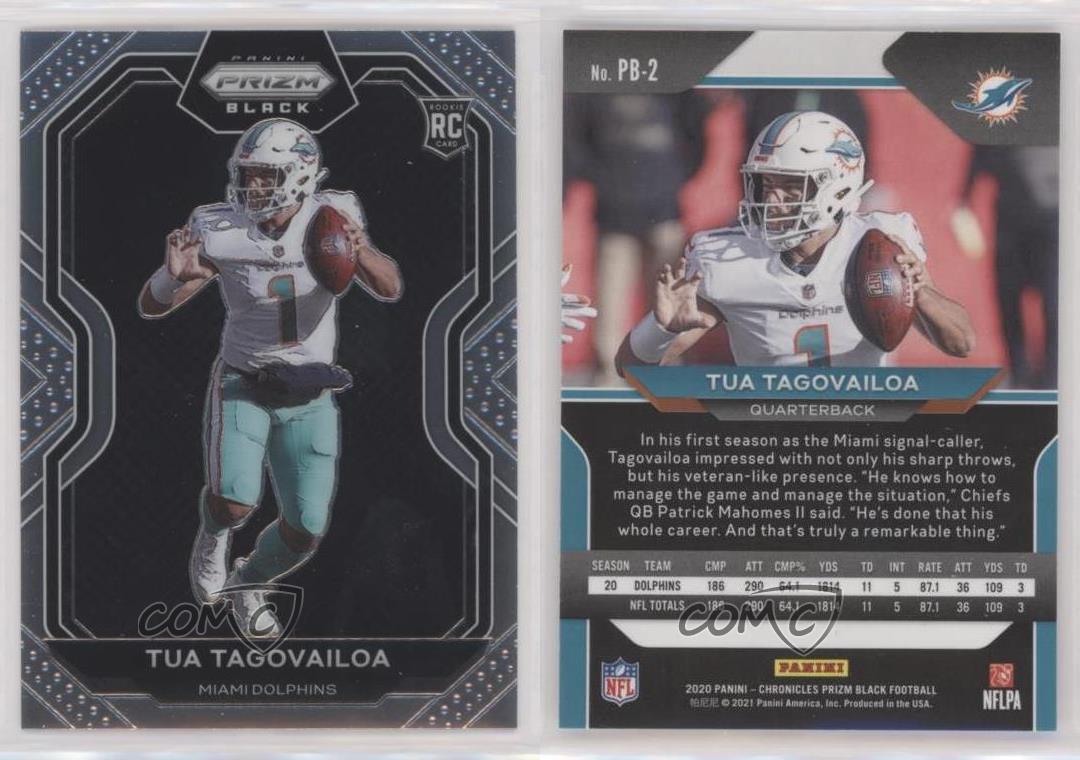 2020 PANINI CHRONICLES PRIZM BLACK TUA TAGOVAILOA RC ROOKIE CARD