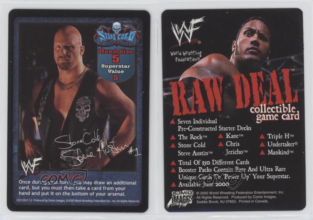 2000 WWF Raw Deal Trading Card Game Promos Steve Austin #123 HOF