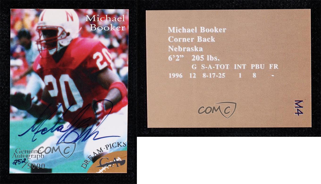 1997 Genuine Article Dream Picks Auto /5000 Michael Booker #M4 Rookie Auto RC - Picture 3 of 3