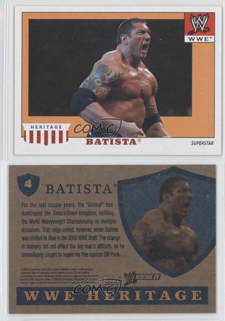 2008 Topps Heritage Wwe Iv 4 Batista Rookie Wrestling Card Ebay