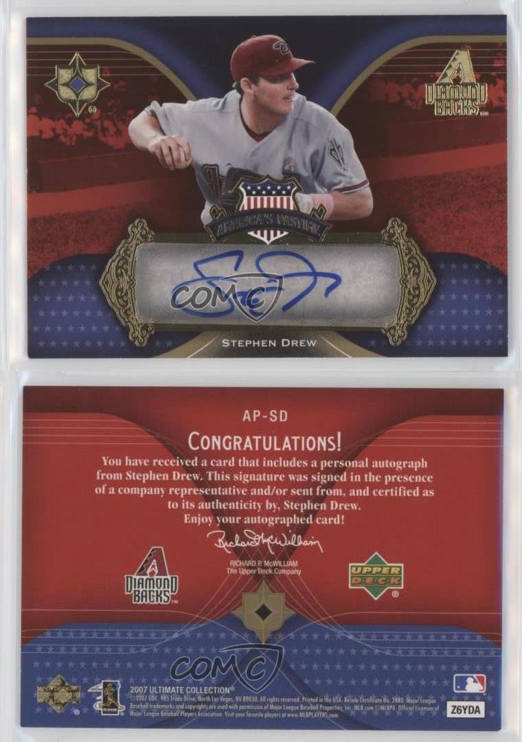 2007 Ultimate Collection America's Pastime Stephen Drew #AP-SD Autograph Card