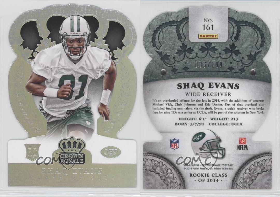 2014 Crown Royale Class of Silver Holofoil /199 Shaquelle Evans Shaq Rookie RC - Zdjęcie 3 z 4