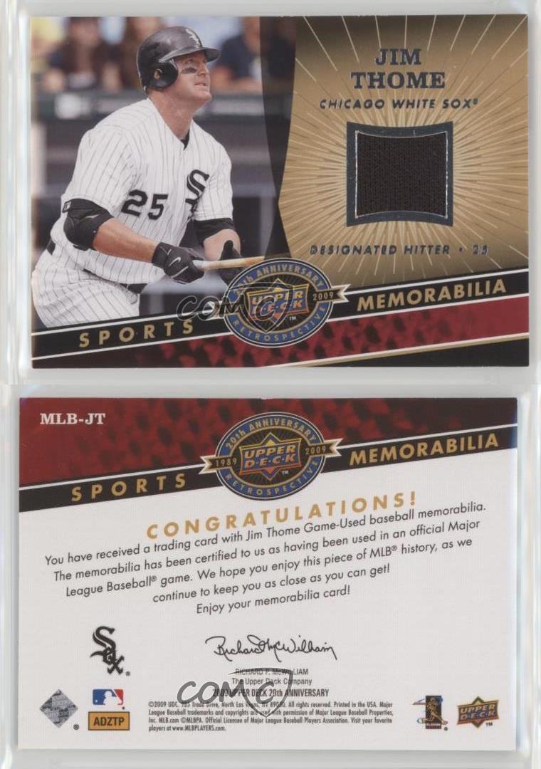 2009 Upper Deck 20th Anniversary Jim Thome HOF Memorabilia Card #MLB-JT