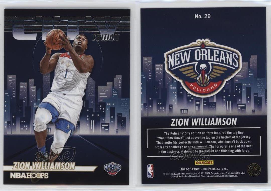 2022-23 Hoops City Edition Zion Williamson #29 New Orleans
