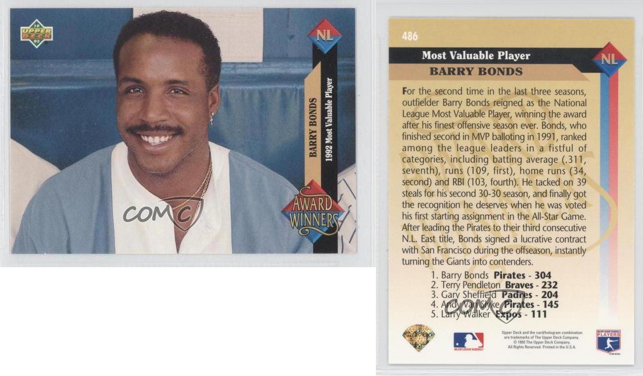 1993 Upper Deck Gold Hologram Barry Bonds #486 | eBay