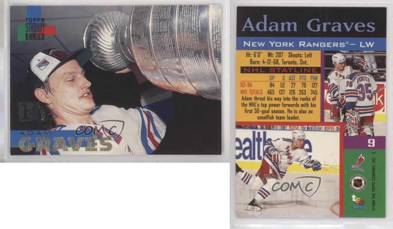 Adam Graves Hockey Card 1994-95 Stadium Club #9 Adam Graves