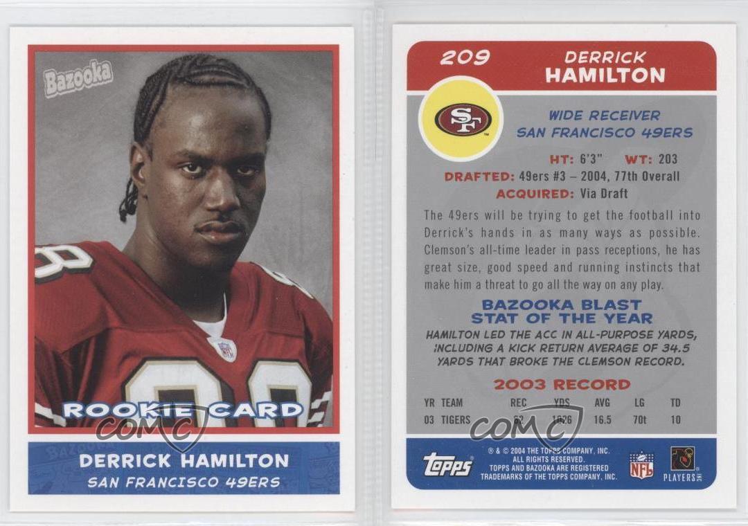 Derrick Hamilton 2004 Topps Bazooka Rookie Football Card #209