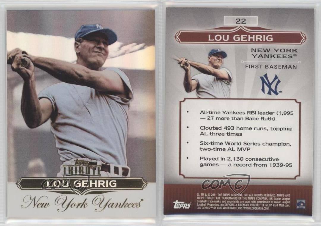 2011 Topps Tribute 22 Lou Gehrig New York Yankees