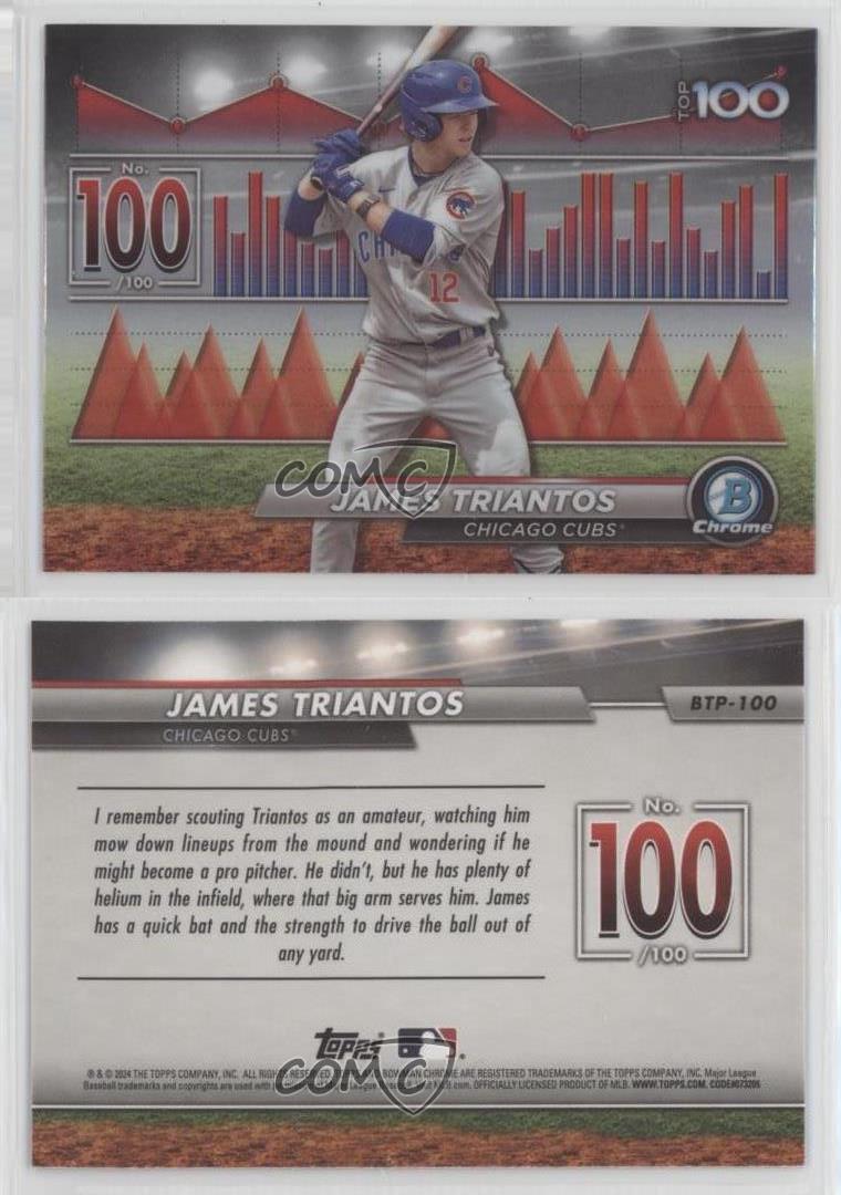 2024 Bowman Bowman Scouts Top 100 James Triantos #BTP-100