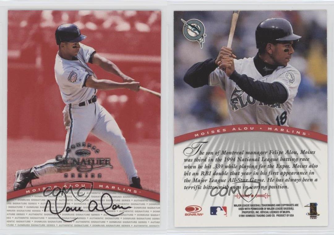 1997 Donruss Signature Series Authentic Signatures Moises Alou Auto