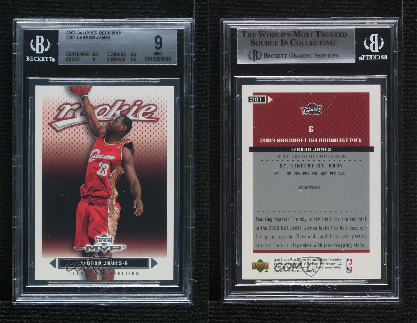 LEBRON JAMES Upper Deck #1 Draft Pick Rookie Of The Year
