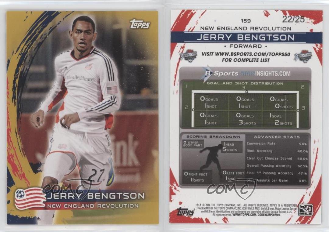 2014 Topps MLS Gold /25 Jerry Bengtson #159 - Picture 3 of 4