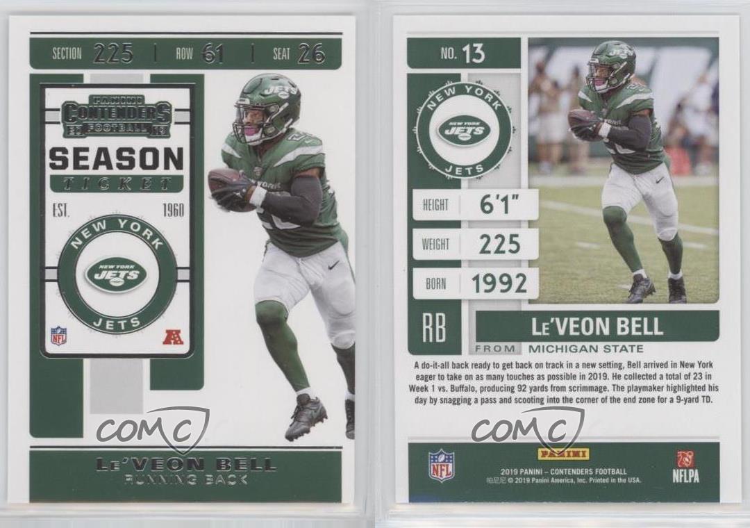 2019 Panini Contenders Season Ticket #13 LeVeon Bell New York Jets Football NM-MT