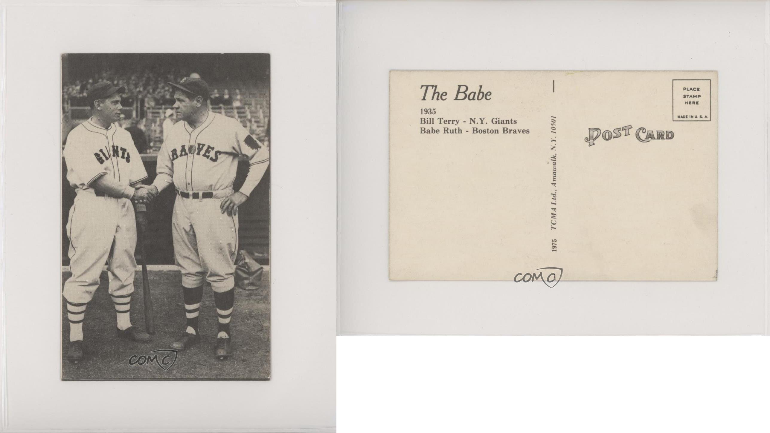 The Babe Bill Terry Babe Ruth Boston Braves 1975 TCMA Vintage Postcard