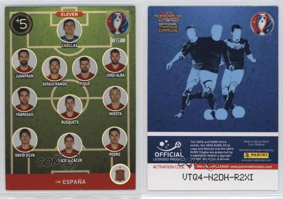 2016 Panini Adrenalyn XL UEFA Euro 2016 Eleven Spain Espana #117