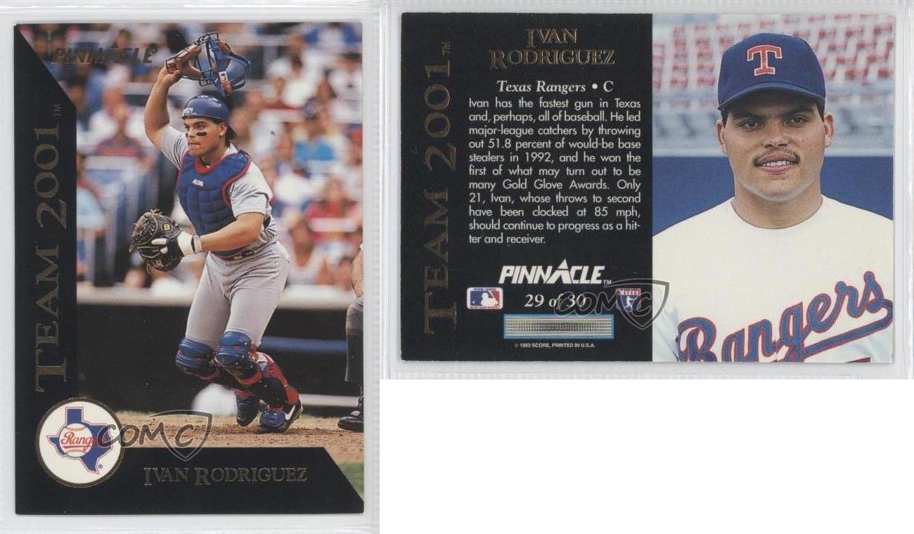 1993 Pinnacle Team 2001 29 Ivan Rodriguez Texas Rangers Baseball Card