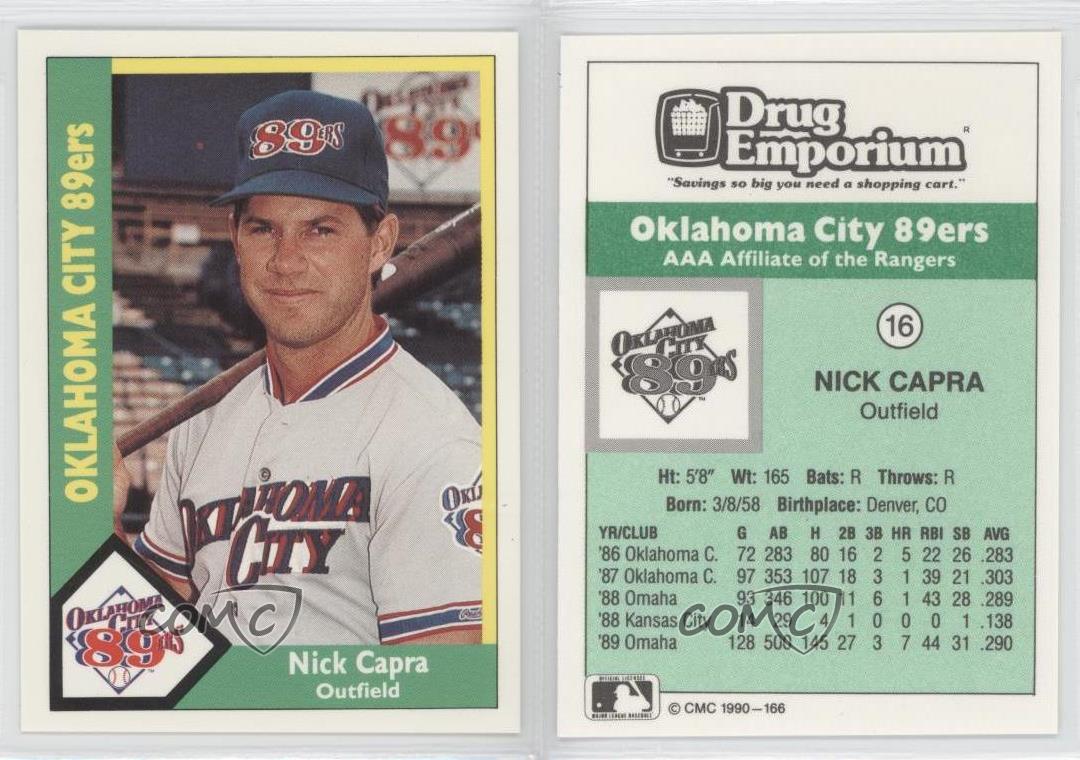 1990 CMC AAA Oklahoma City 89ers Green Backs 16 Nick Capra Baseball