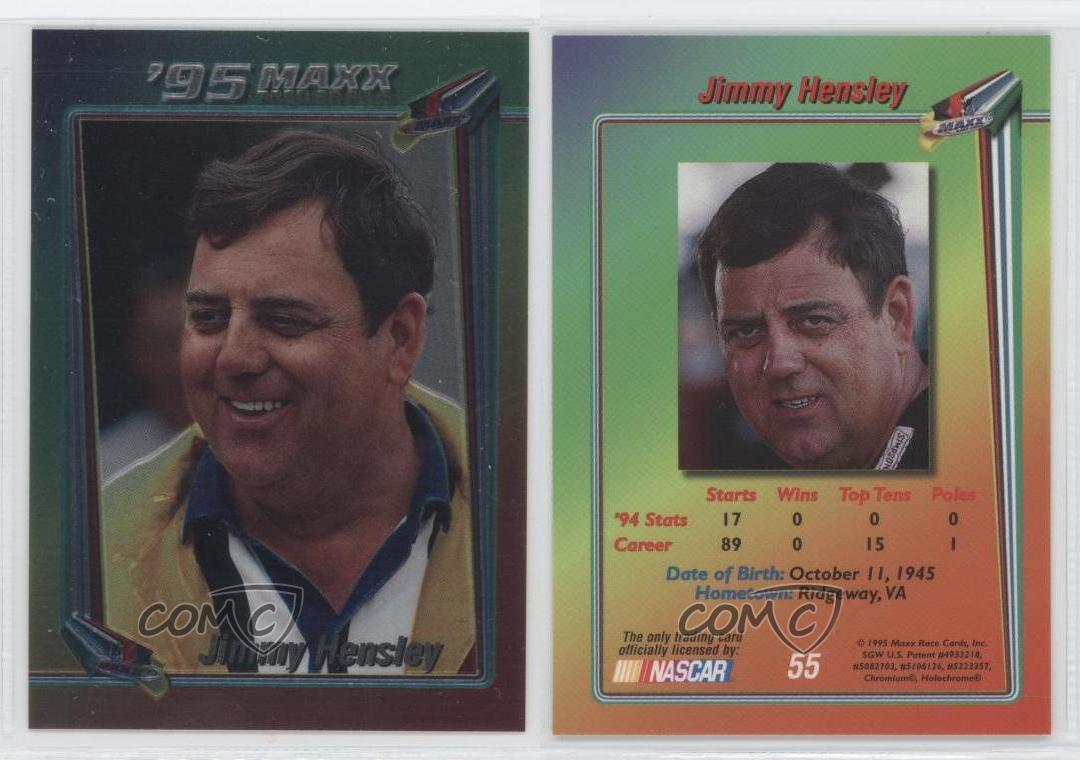 1995 Maxx Premier Plus Chromium Jimmy Hensley #55 - Picture 3 of 4