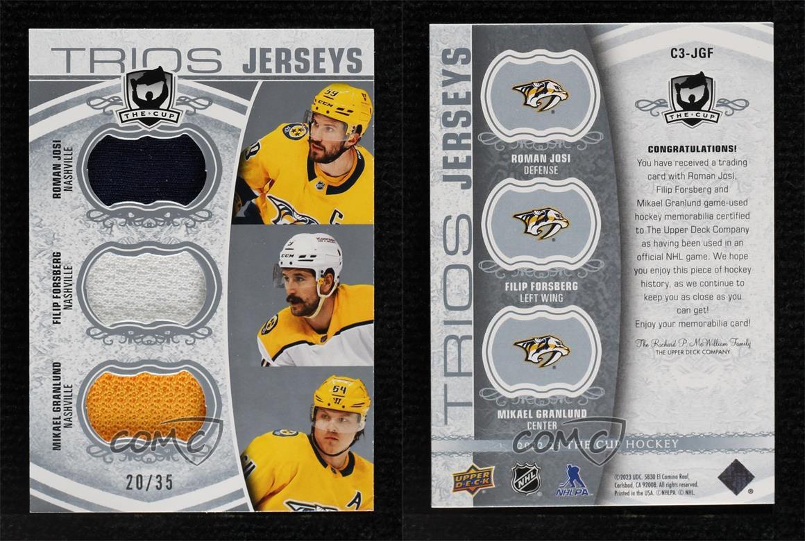 Maglie The Cup Trios 2022 /35 Roman Josi Filip Forsberg Mikael Granlund #C3-JGF - Foto 3 di 3