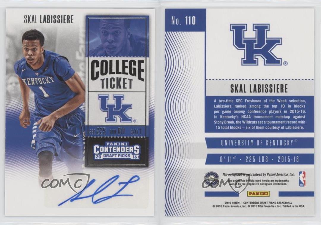 2016-17 Panini Contenders Draft Picks Skal Labissiere #110 Rookie Auto RC - Picture 3 of 3