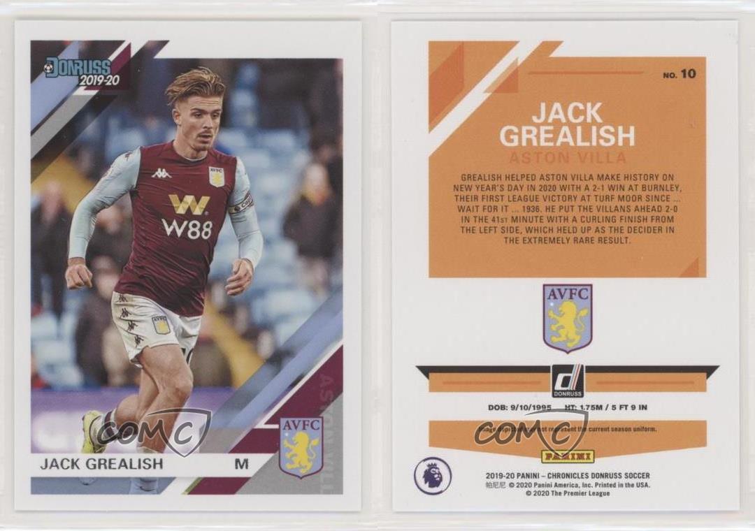 2019-20 Panini Chronicles Donruss Premier League Jack Grealish #10 - Picture 3 of 4