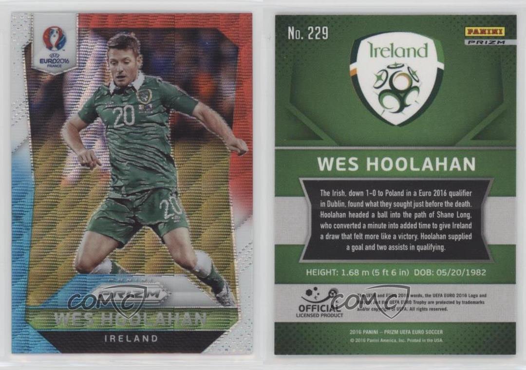 Panini Prizm UEFA Euro 2016 rojo y azul claro Prizm Wes Hoolahan #229 - Imagen 3 de 3