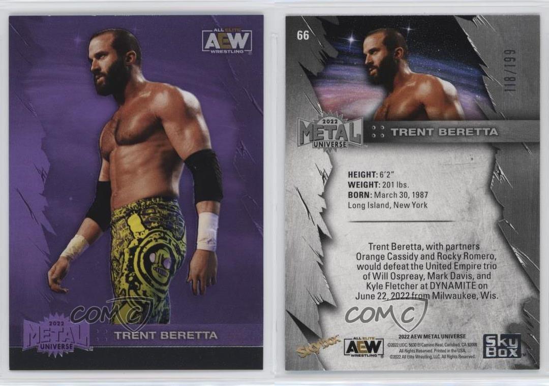 2022 Skybox Metal Universe AEW All Elite Wrestling Purple Spectrum Trent Barreta