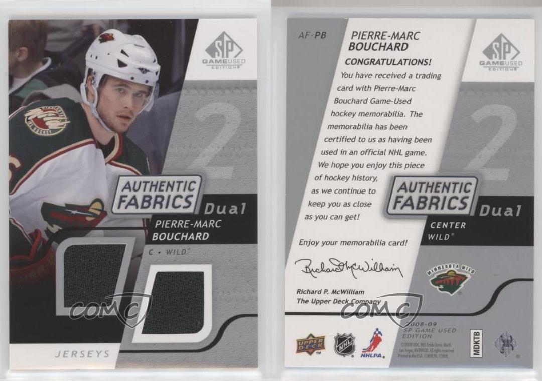 2008-09 SP Game Used Edition Authentic Fabrics Dual Pierre-Marc Bouchard #AF-PB