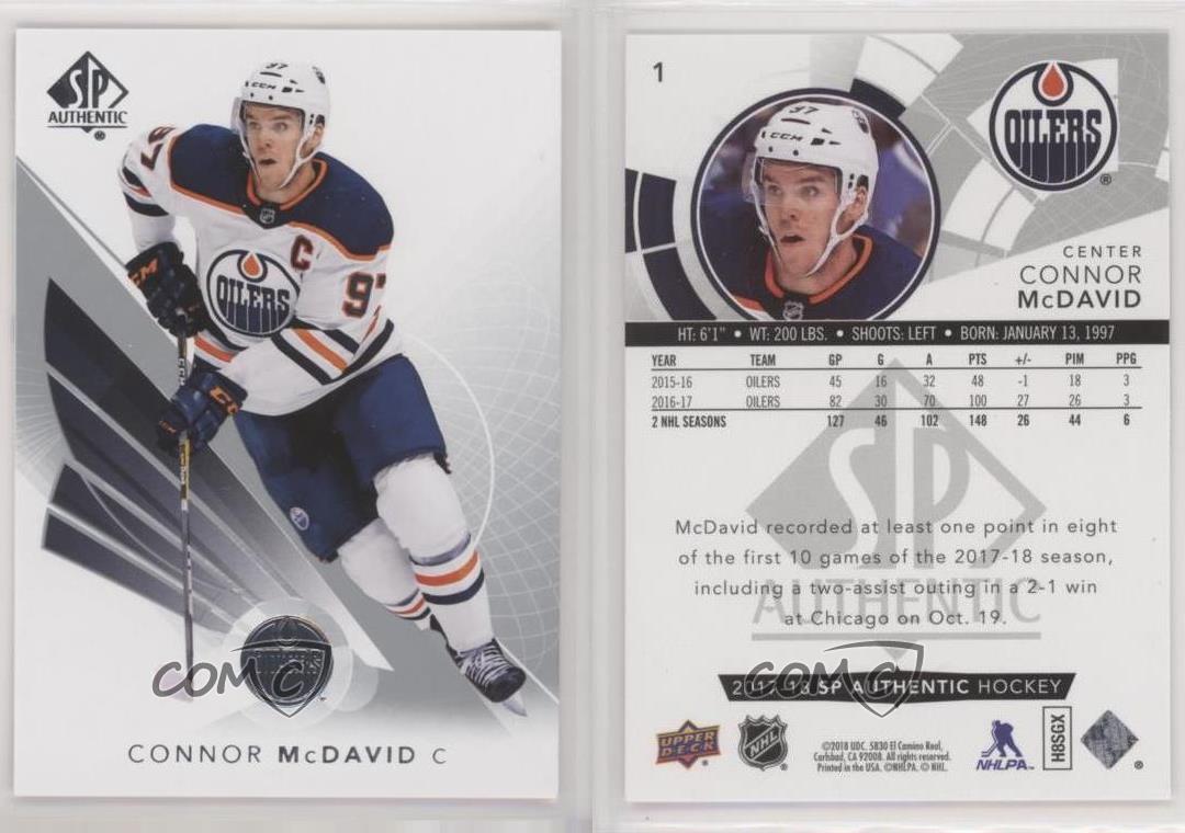 201718 SP Authentic 1 Connor McDavid Edmonton Oilers Hockey Card eBay