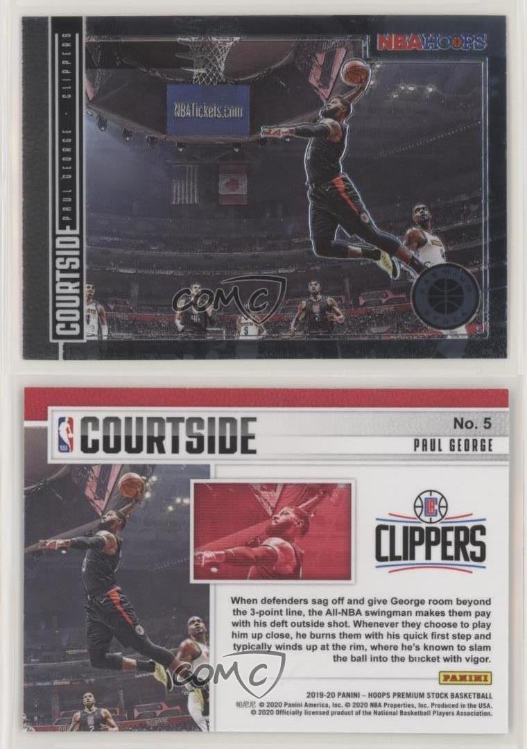Panini NBA vendre Hoops 2019-20 Premium Stock Courtside Paul George #5