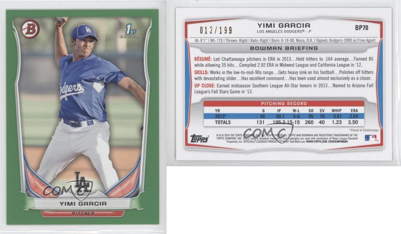 2014 Bowman Prospects Green /199 Yimi Garcia #BP70