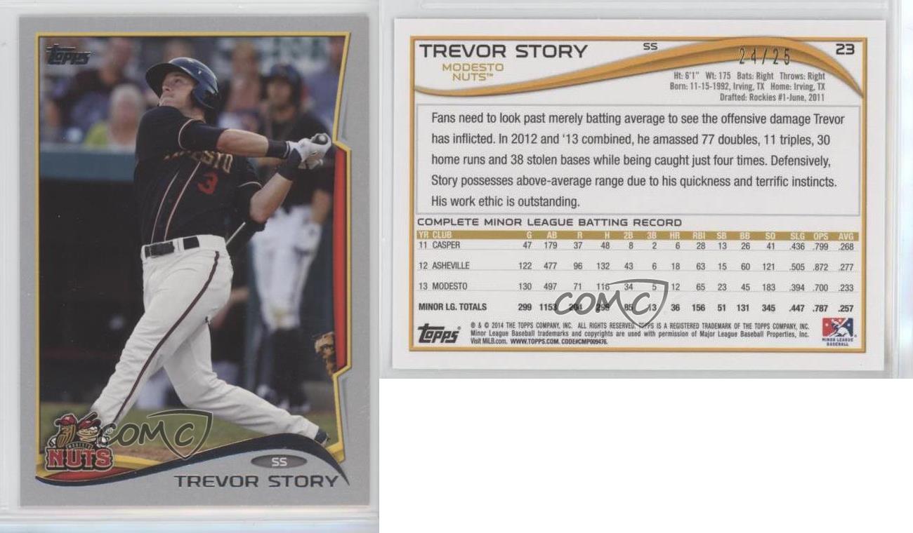 Trevor Story Signed 2014 Topps Pro Debut #23 (BGS)